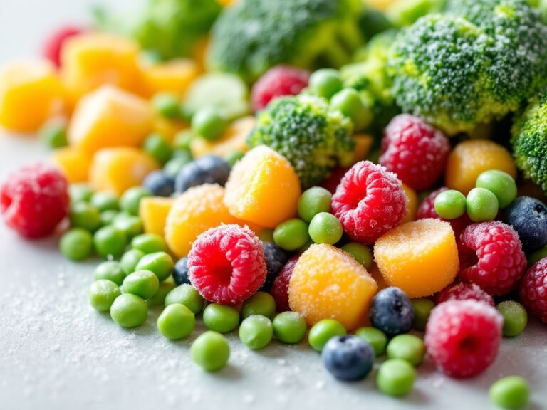 Frozen vegetables and fruit